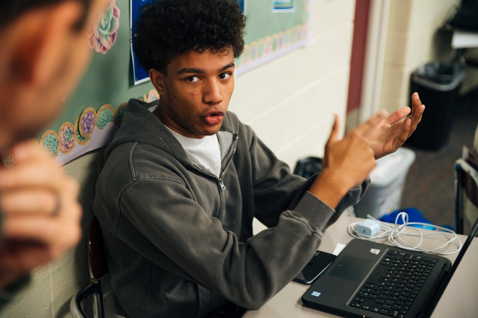 SparkLab students collaborating in their school during a session